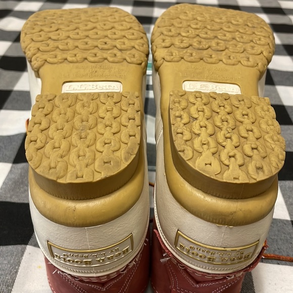 L.L. Bean Shoes Ll Bean Womens Duck Boots Rain 9m Redwhite Usa Made